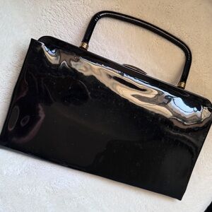 Black vintage purse with gold\brass color accents